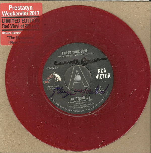 The Dynamics : I Need Your Love / The Girl's Got Soul (7", Ltd, RE, Red)