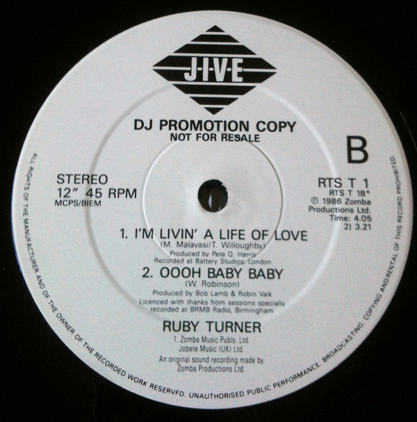Ruby Turner : I'd Rather Go Blind (12", Promo)