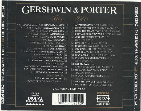 George Gershwin & Cole Porter : The Gershwin & Porter Gold Collection (2xCD, Comp, RM)