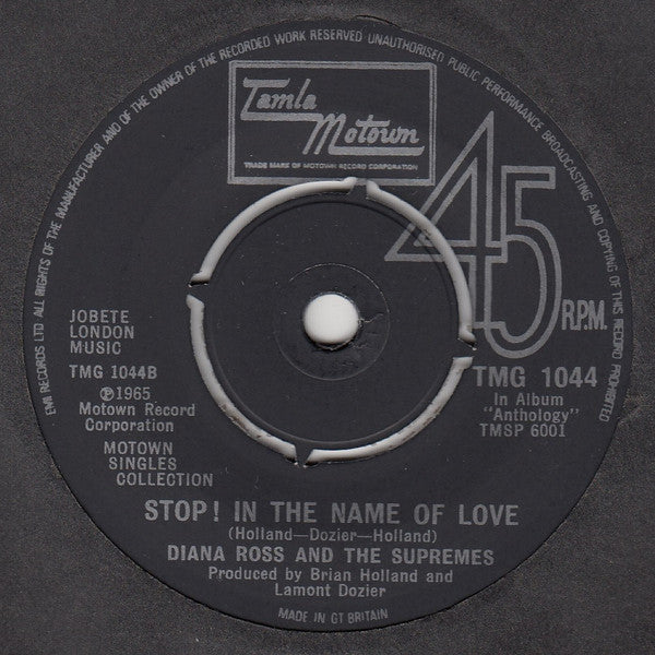 The Supremes : Baby Love / Stop! In The Name Of Love (7", Single)