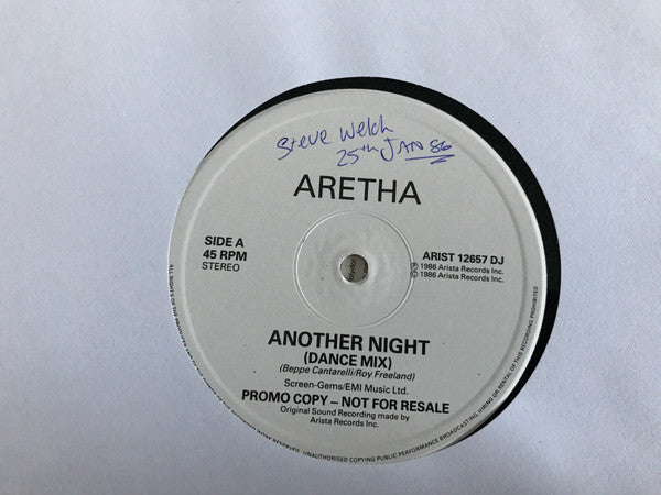 Aretha Franklin : Another Night (12", Promo)