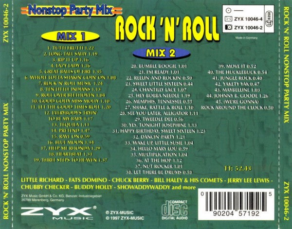 Various : Rock 'N' Roll Nonstop Party Mix (CD, Comp, Mixed)