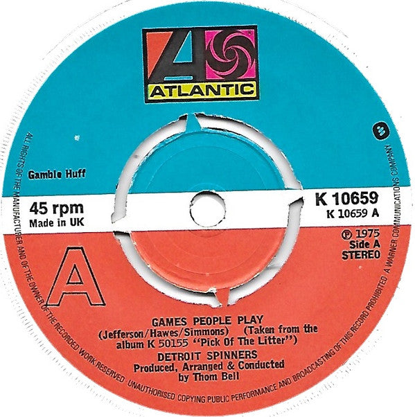 Spinners : Games People Play (7", Single, 4-p)