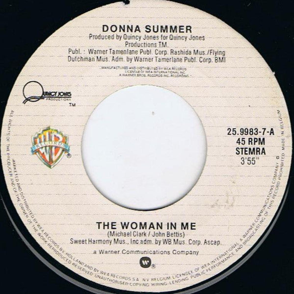 Donna Summer : The Woman In Me (7", Single)