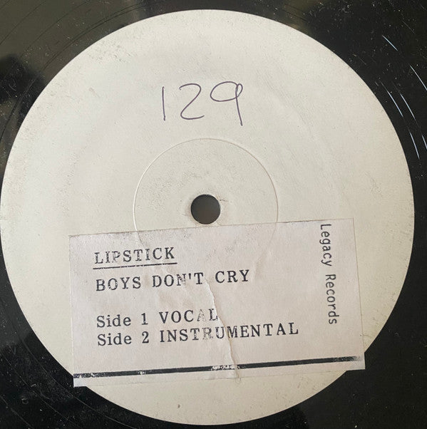 Boys Don't Cry : Lipstick (12", M/Print, Promo, W/Lbl)