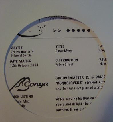 Groovemaster K. & Daniel Garcia : Some More (12", Promo, W/Lbl)