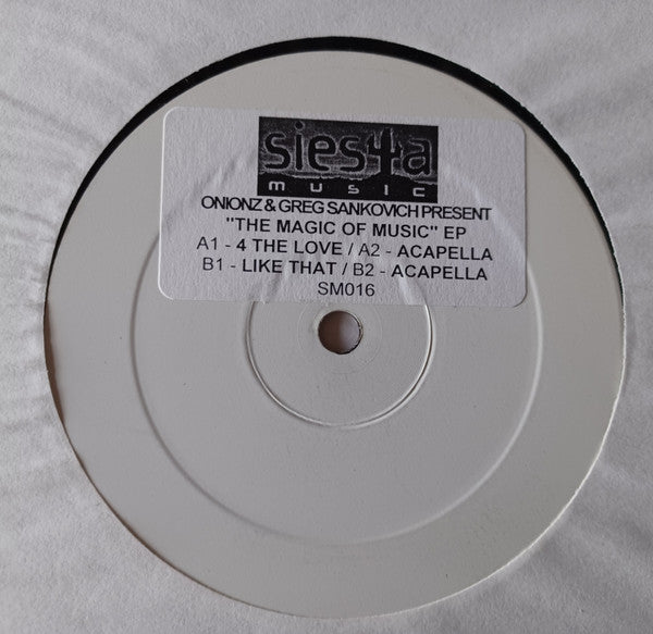 Onionz & Greg Sankovich : The Magic Of Music EP (12", EP, W/Lbl, Sti)