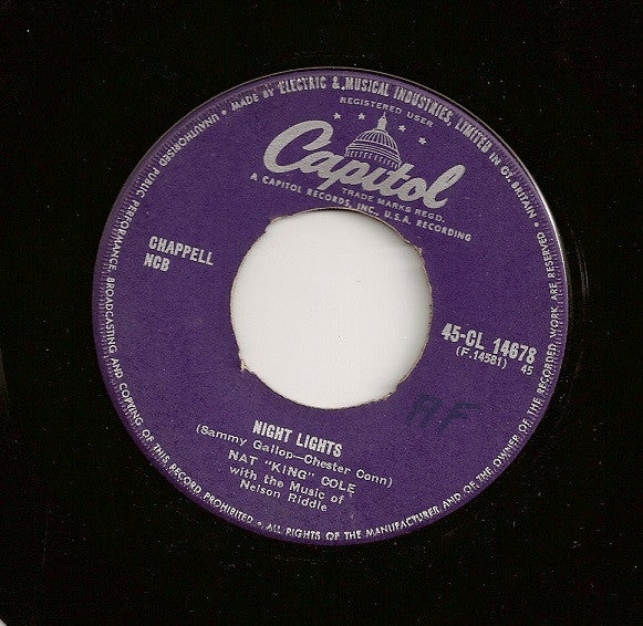Nat King Cole : Night Lights / Dame Crazy (7", Single)