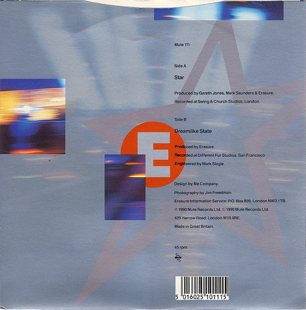 Erasure : Star (7", Single, ASL)