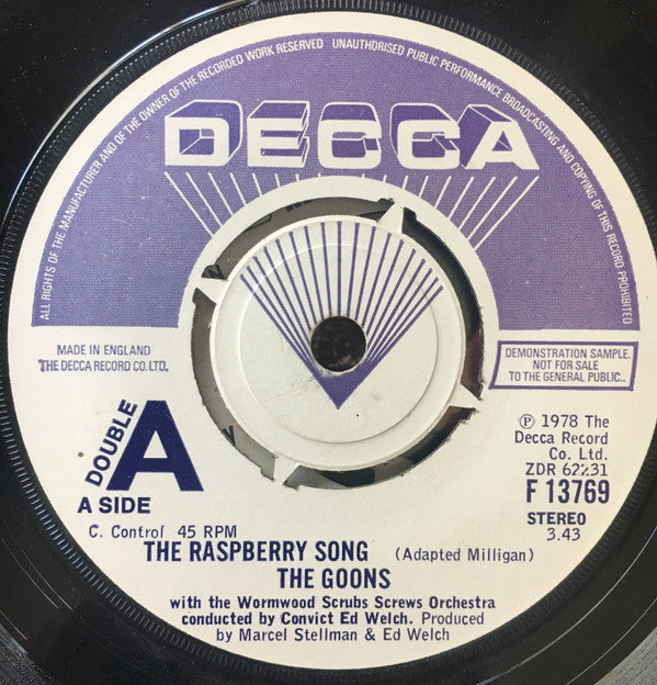 The Goons : The Raspberry Song (7", Single, Promo)