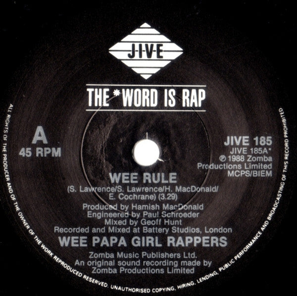 Wee Papa Girl Rappers : Wee Rule (7", Single)