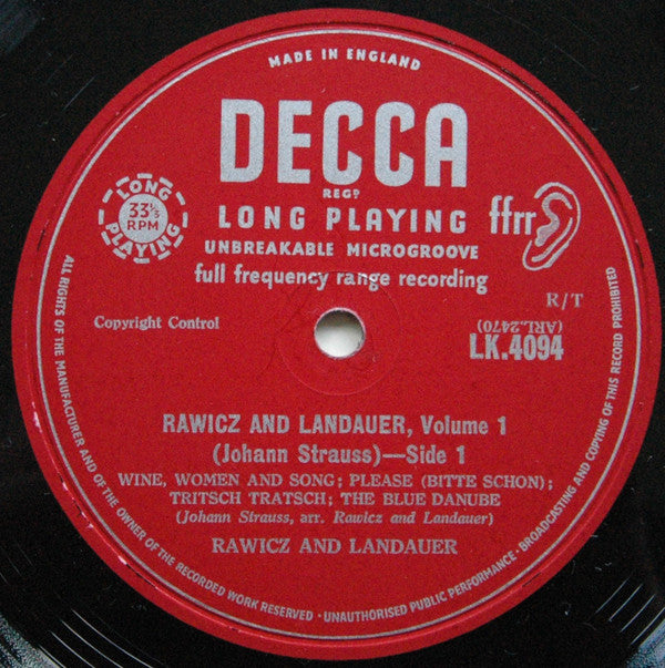 Rawicz & Landauer : Volume 1 (LP, Album)