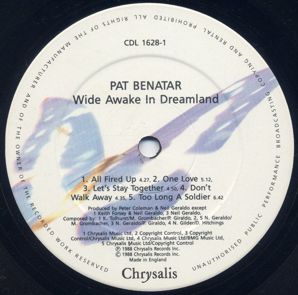 Pat Benatar : Wide Awake In Dreamland (LP, Album)