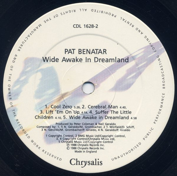 Pat Benatar : Wide Awake In Dreamland (LP, Album)