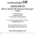 John Keys : Who's Afraid Of Virginia Tsedong? (CDr, Promo)