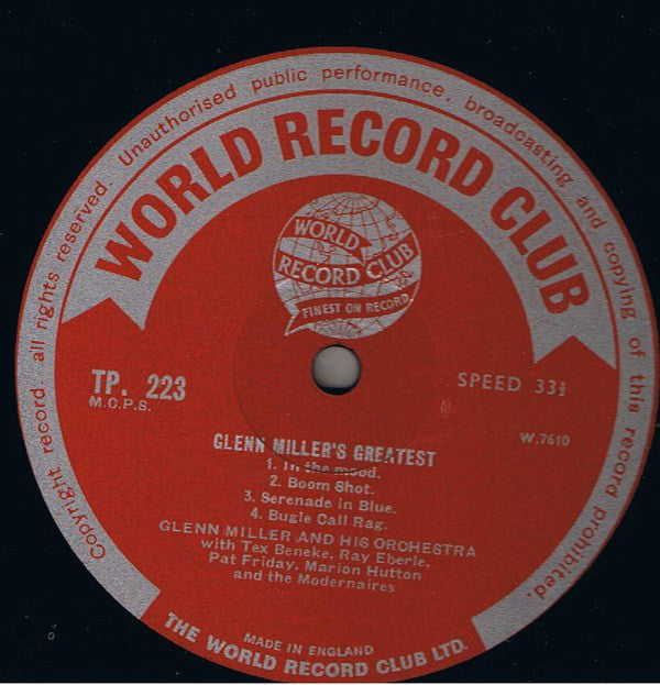 Glenn Miller And His Orchestra : Glenn Miller's Greatest - Original Soundtrack Recordings (LP, Comp, Mono, Club, RE)