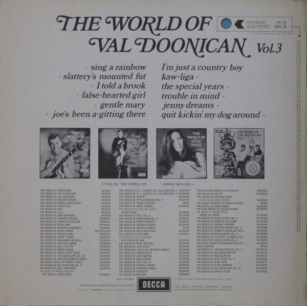 Val Doonican : The World Of Val Doonican Vol. 3 (LP, Comp)
