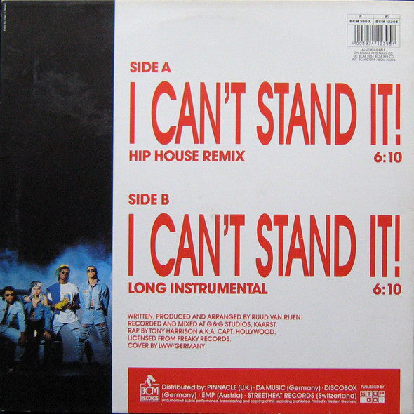 Twenty 4 Seven Featuring Captain Hollywood : I Can't Stand It! (12")