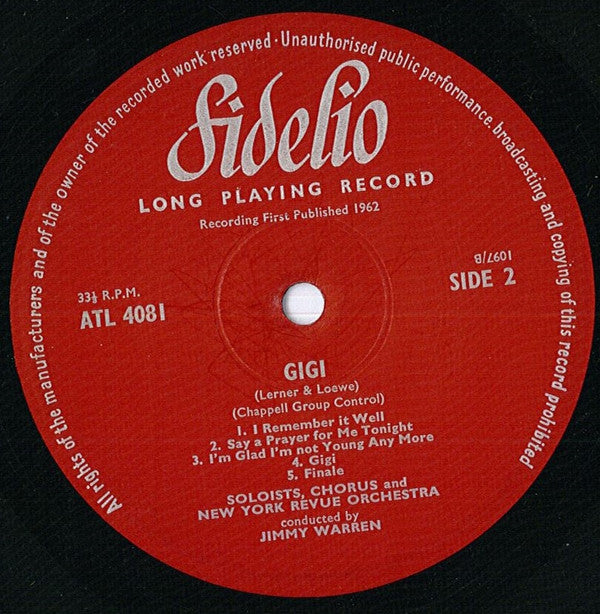 Jennie Gray, Steve Jackson (12) with Unknown Artist and The New York Revue Orchestra : Gigi (LP, Album, Mono)