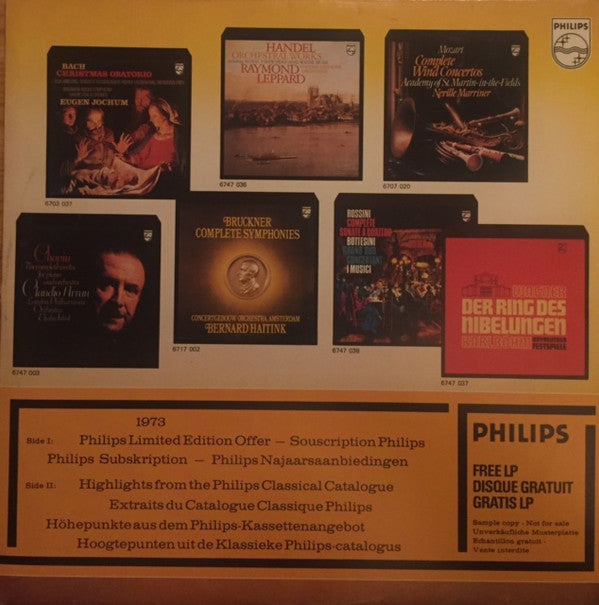 Various : Philips Limited Edition Offer / Highlights From The Philips Classical Catalogue (LP, Comp, Promo)