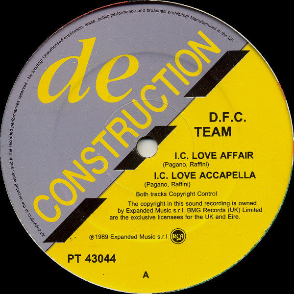 D.F.C. Team : I.C. Love Affair (12")