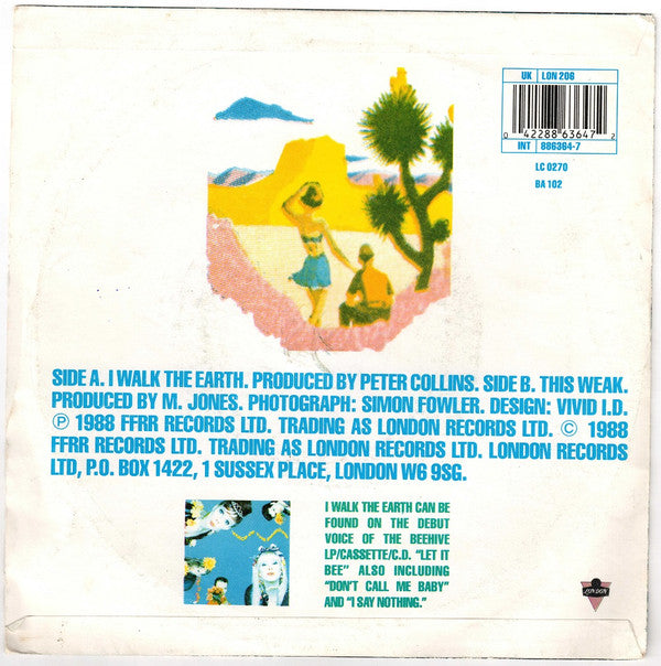 Voice Of The Beehive : I Walk The Earth (7", Single)
