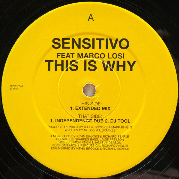 Sensitivo Feat. Marco Losi : This Is Why (12")