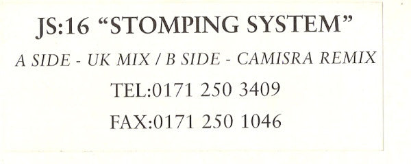 JS16 : Stomping System (12", Promo, W/Lbl)