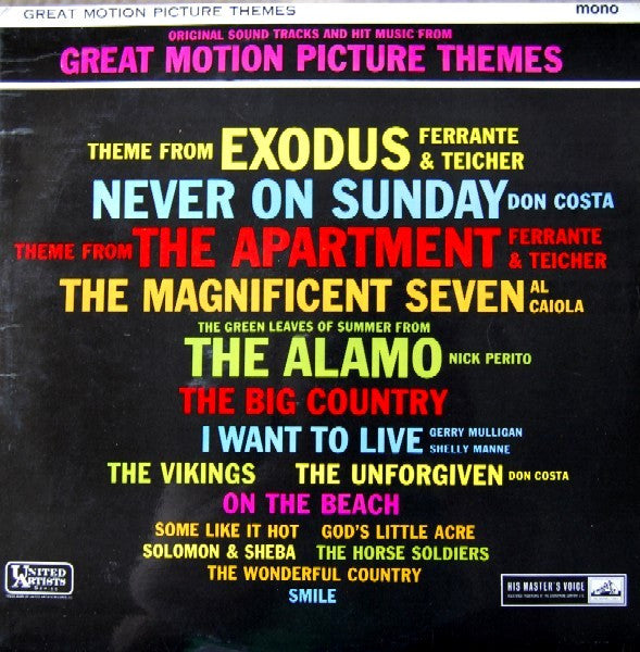 Various : Original Sound Tracks And Hit Music From Great Motion Picture Themes (LP, Comp, Mono, RE, RP)