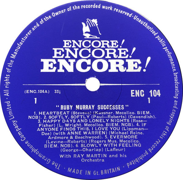 Ruby Murray, Ray Martin And His Orchestra, Norrie Paramor And His Orchestra : Successes (LP, Comp, Mono)