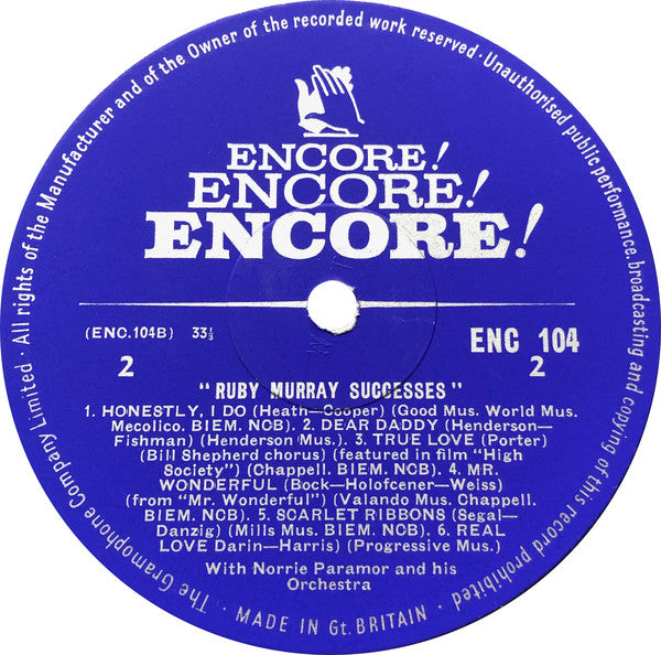 Ruby Murray, Ray Martin And His Orchestra, Norrie Paramor And His Orchestra : Successes (LP, Comp, Mono)