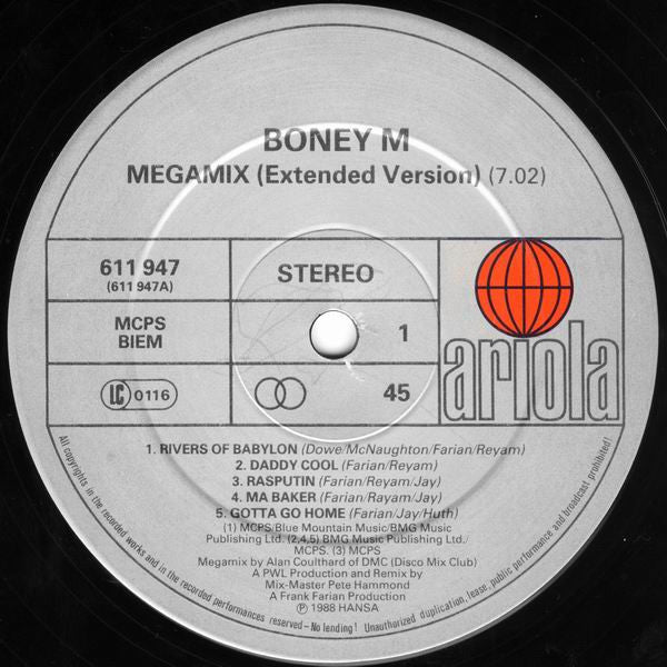 Boney M. : Megamix (12", Single)