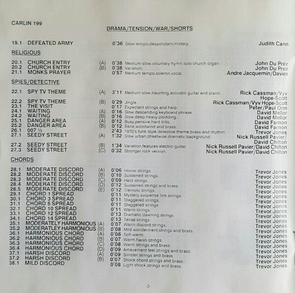 Various : Drama/Tension/War/Shorts (CD, Album)