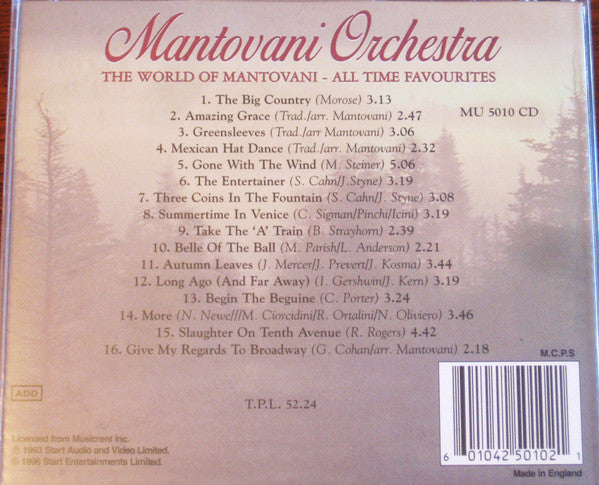 The Mantovani Orchestra : The World Of Mantovani - All Time Favourites (CD, Album, Comp, RE)