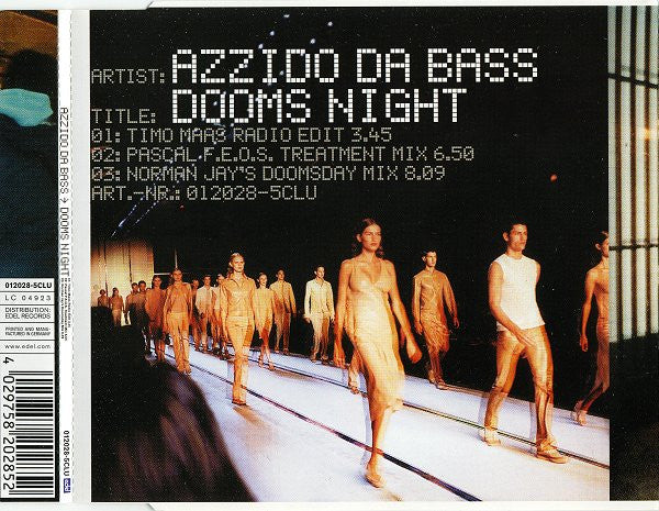 Azzido Da Bass : Dooms Night (CD, Single)