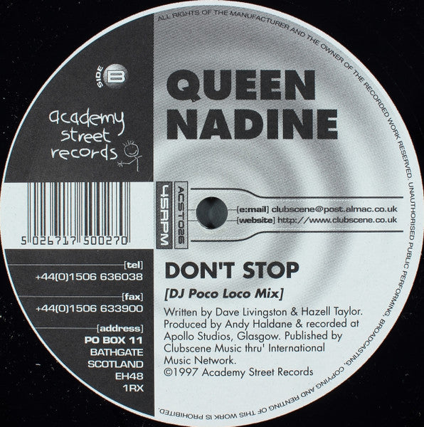 Queen Nadine : Don't Stop (12")