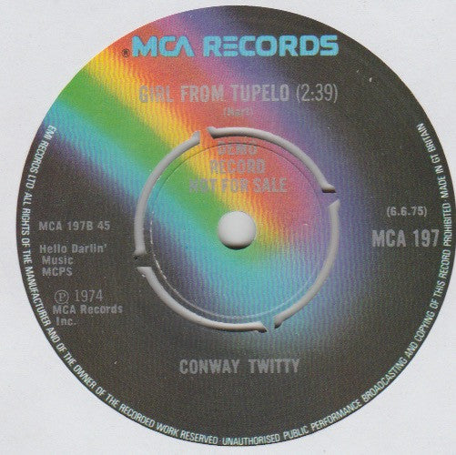 Conway Twitty : I See The Want To In Your Eyes (7", Promo)