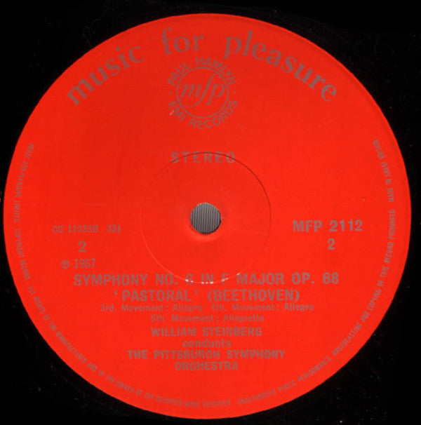 Ludwig van Beethoven, William Steinberg Conducts Pittsburgh Symphony Orchestra : Symphony No. 6 "Pastoral" (LP)