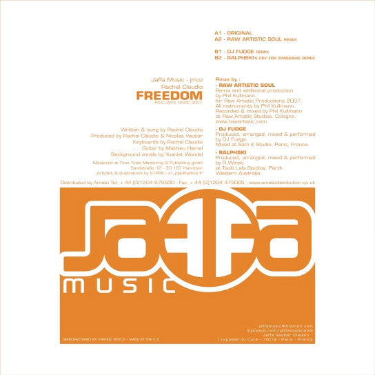 Rachel Claudio : Freedom (12", EP)