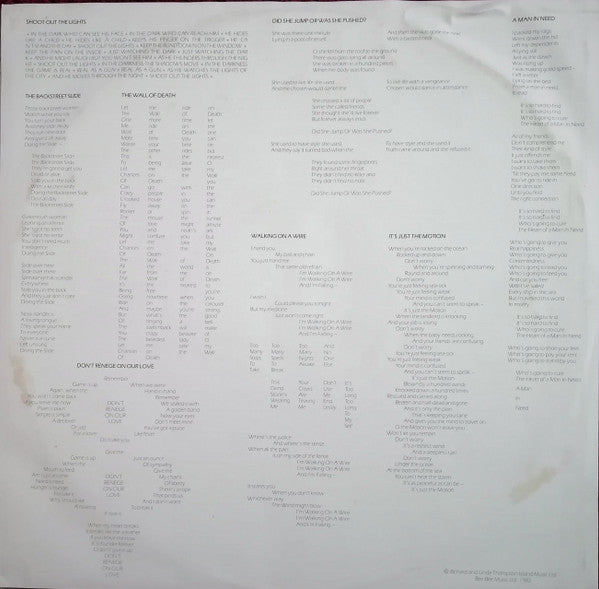 Richard & Linda Thompson : Shoot Out The Lights (LP, Album)