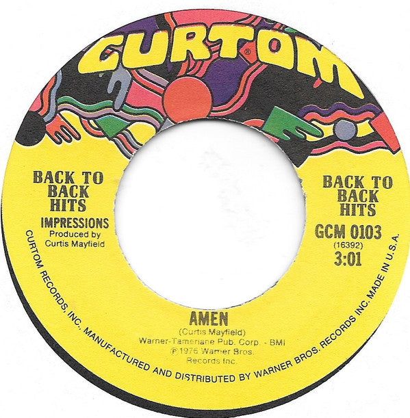 The Impressions : Say You Love Me / Amen (7", Single)