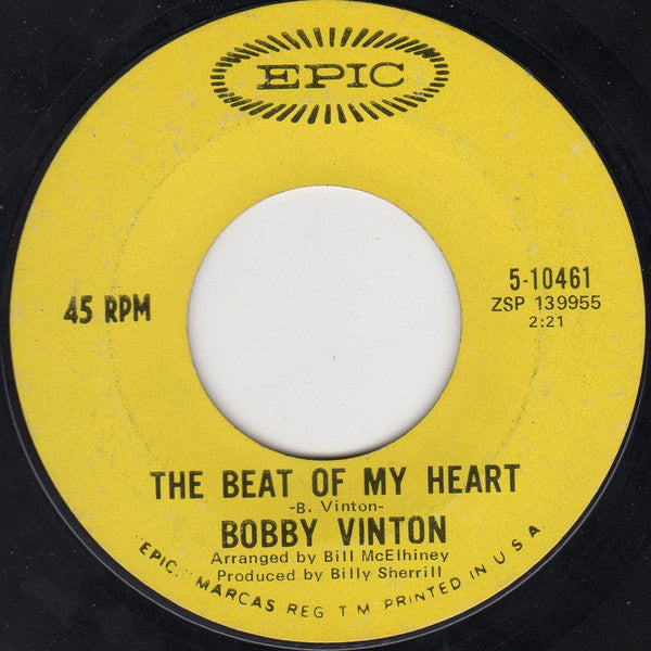 Bobby Vinton : To Know You Is To Love You / The Beat Of My Heart (7", Single, Styrene, Ter)