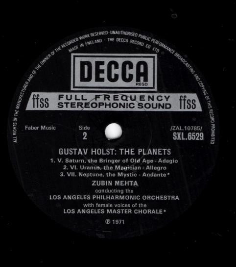 Holst*, Los Angeles Philharmonic*, Zubin Mehta : The Planets (LP)