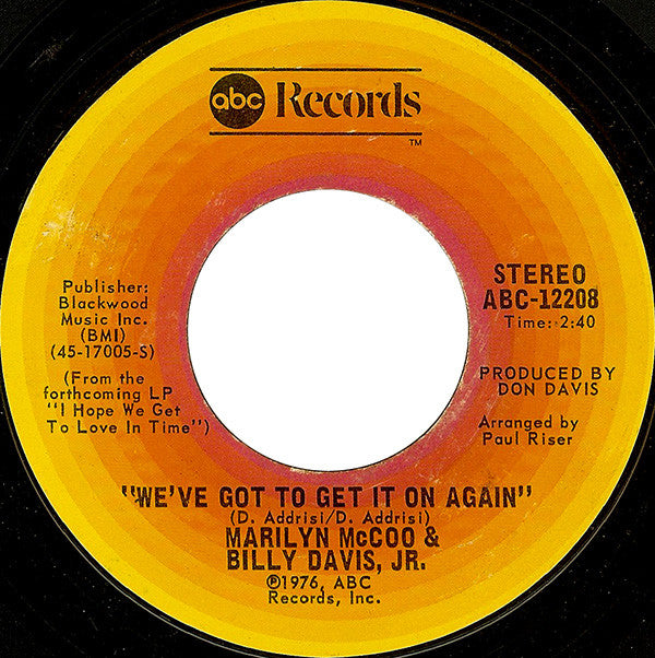 Marilyn McCoo & Billy Davis Jr. : You Don't Have To Be A Star (7", Styrene, Ter)