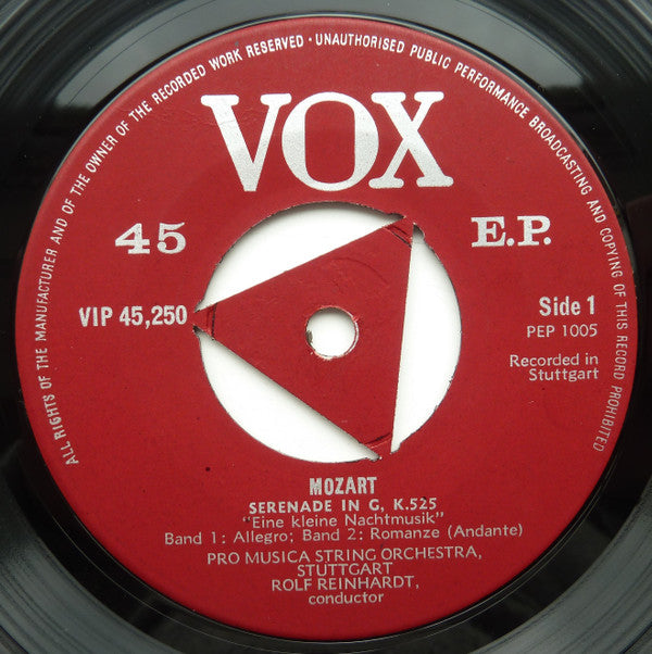 Wolfgang Amadeus Mozart, Pro Musica Orchestra Stuttgart, Rolf Reinhardt : Eine Kleine Nachtmusik (Serenade In G) K. 525 (7", EP, Tri)