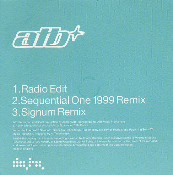 ATB : 9pm (Till I Come) (CD, Single)