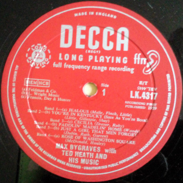 Max Bygraves With Ted Heath And His Music : Max And Ted The Hits Of The Twenties (LP, Album, Mono)