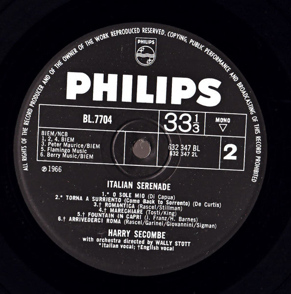 Harry Secombe, Wally Stott & His Orchestra : Italian Serenade (LP, Album, Mono)