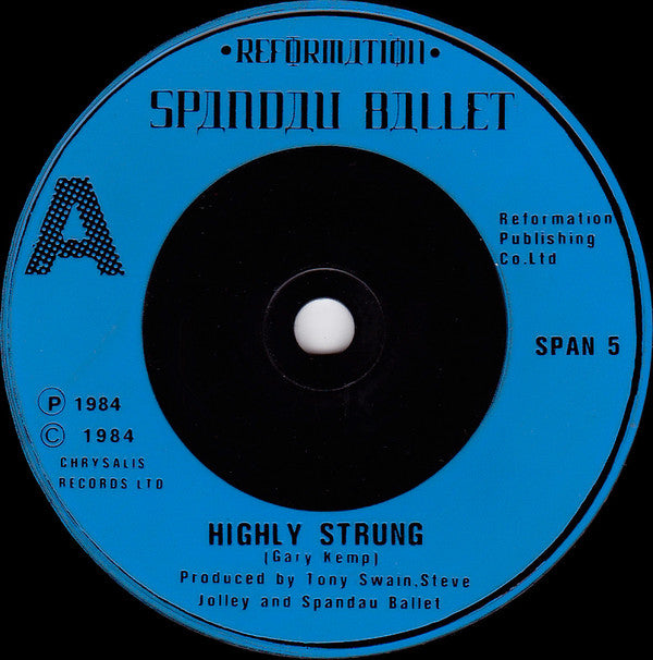Spandau Ballet : Highly Strung (7", Single, Blu)