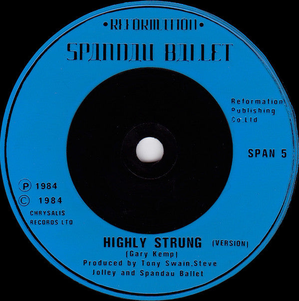 Spandau Ballet : Highly Strung (7", Single, Blu)